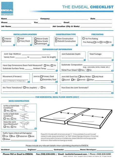 emseal|emseal checklist.